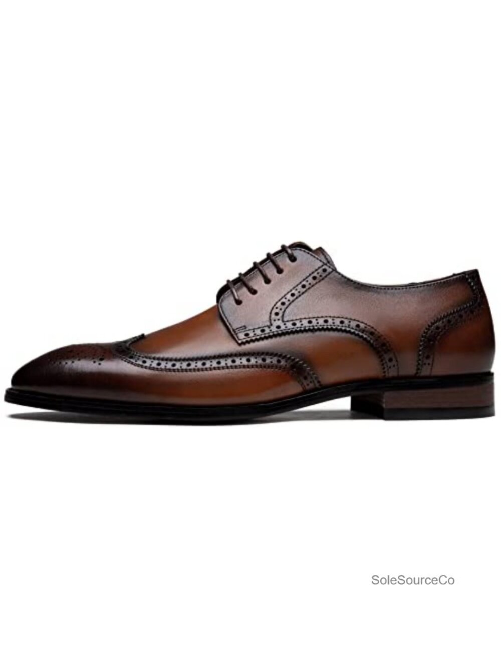 Men's Full-Grain Leather Wingtip Oxford Dress Shoes Lace-Up